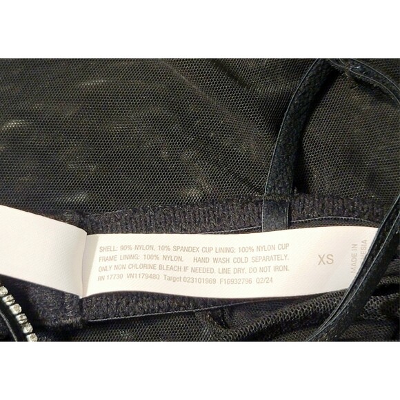 Auden Intimates Womens XS Mesh Rhinestone Bling Lingerie Dress Stretchy Black - Picture 9 of 9